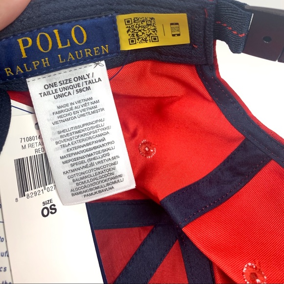 NEW~ Polo Ralph Lauren Red Team USA 2020 Summer Olympics Wordmark Adjustable Hat - Picture 12 of 15